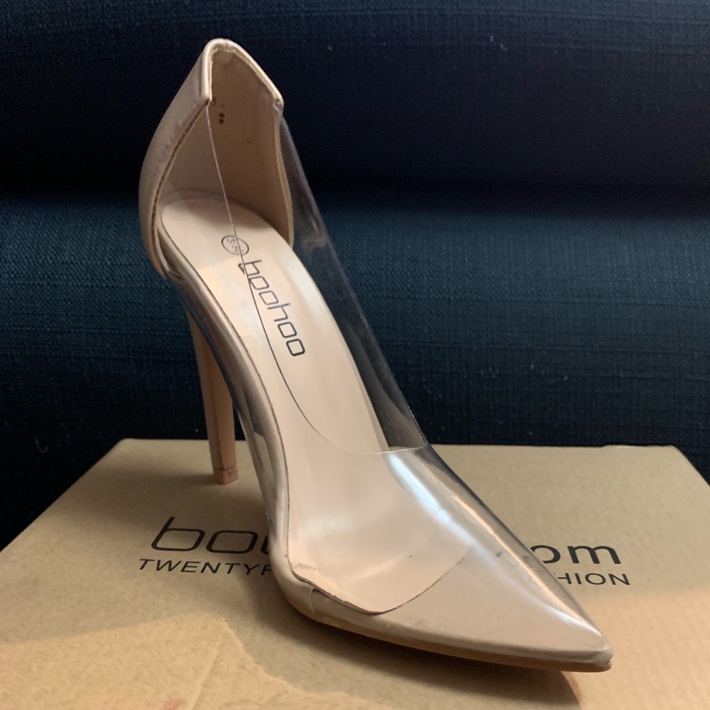 Clear nude heels